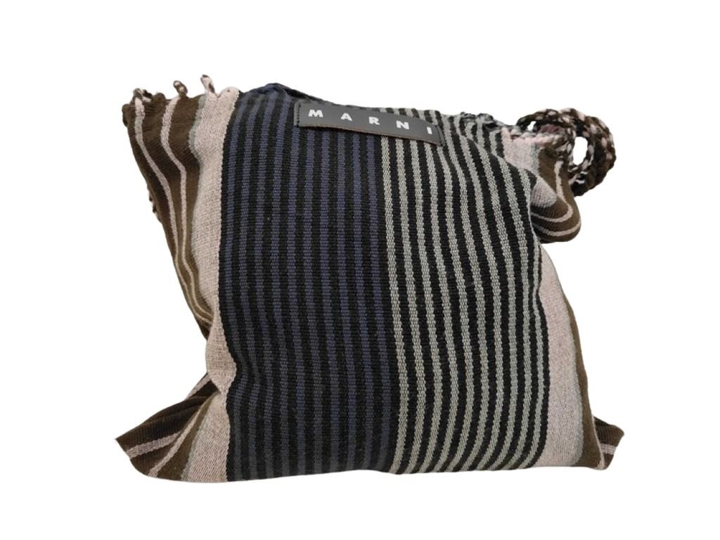 MARNI マルニ ハンドバッグ フラワーカフェ ハンモックバッグ マルチカラー系 キャンバス レザー レディース 美品