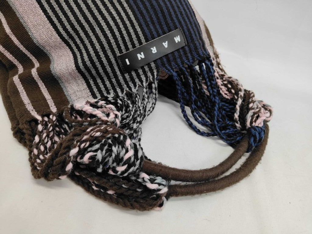 MARNI マルニ ハンドバッグ フラワーカフェ ハンモックバッグ マルチカラー系 キャンバス レザー レディース 美品
