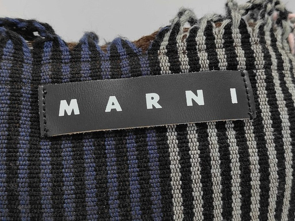 MARNI マルニ ハンドバッグ フラワーカフェ ハンモックバッグ マルチカラー系 キャンバス レザー レディース 美品