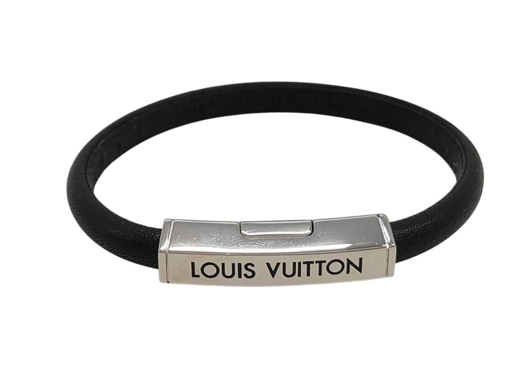 LOUIS VUITTON ルイヴィトン ブレスレット ブレスレット クリップ イット M8119 ブラック系 レザー ユニセックス シルバー金具 美品