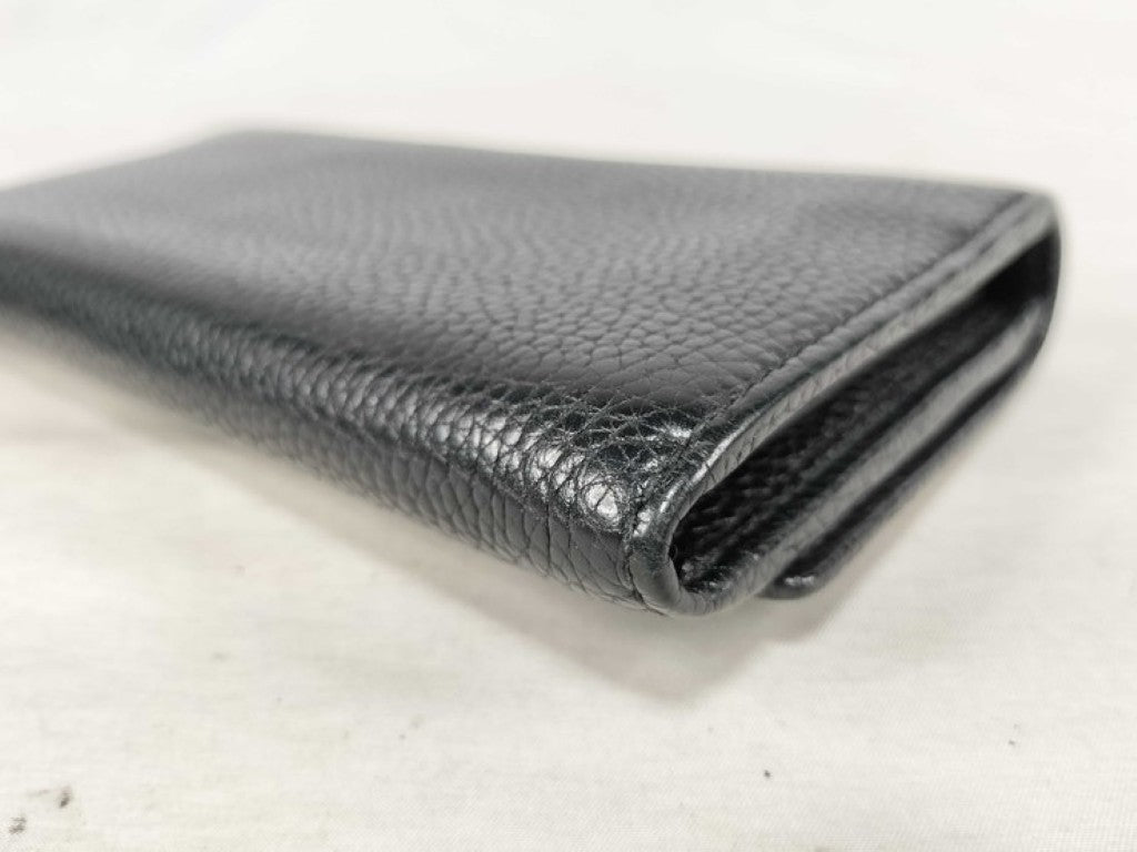 GUCCI グッチ 長財布 インターロッキングG 598206 ブラック系 レザー ユニセックス 二つ折り 美品