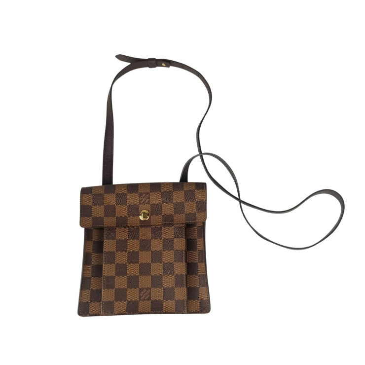 LOUIS VUITTON ルイヴィトン ショルダーバッグ ピムリコ N45272 エベヌ系 ダミエ ユニセックス ゴールド金具 美品