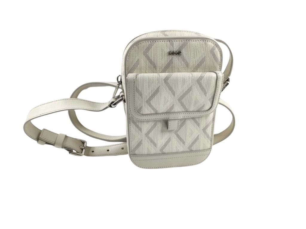Dior ディオール ショルダーバッグ CDダイヤモンド ヒットザロード ベージュ系 PVC レザー ユニセックス シルバー金具 美品