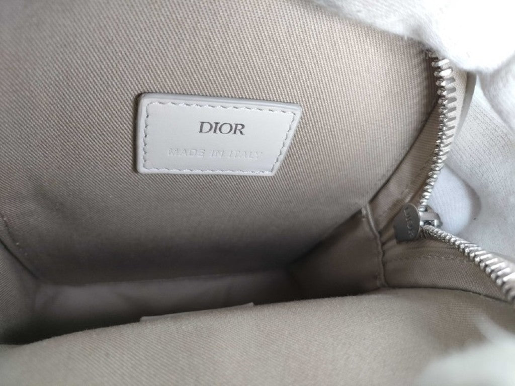 Dior ディオール ショルダーバッグ CDダイヤモンド ヒットザロード ベージュ系 PVC レザー ユニセックス シルバー金具 美品