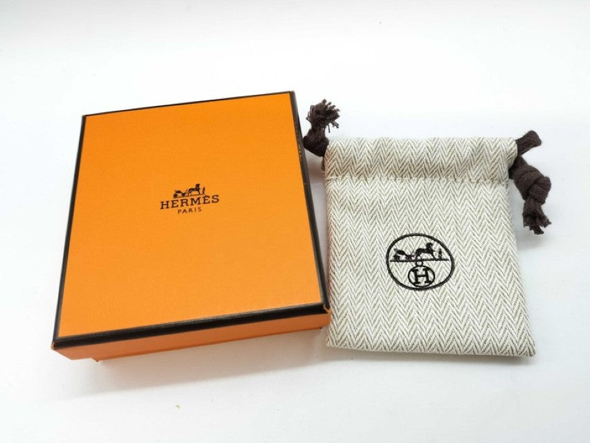 HERMES エルメス ピアス ミニマイヨン ホワイト シルバー系 メタル レディース 超美品