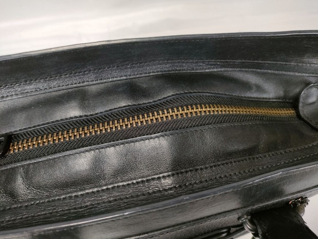COACH コーチ ハンドバッグ 34408 ブラック系 レザー レディース 美品