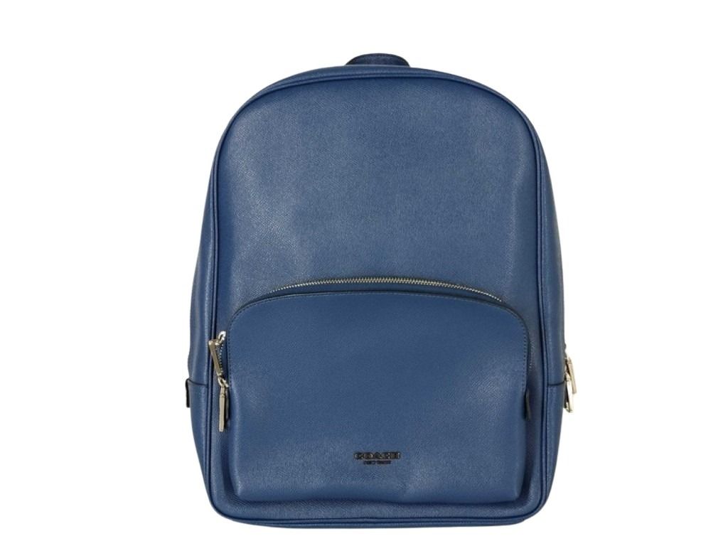 COACH コーチ リュックサック ケネディ 54857 ブルー系 レザー メンズ バックパック シルバー金具 美品