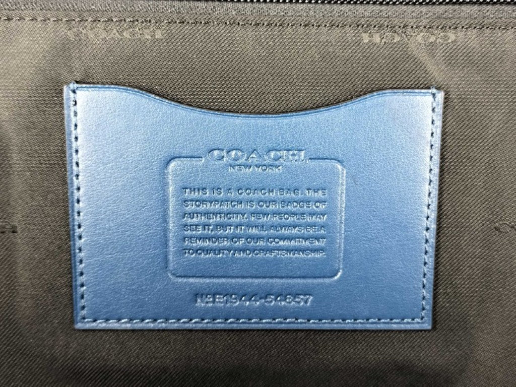 COACH コーチ リュックサック ケネディ 54857 ブルー系 レザー メンズ バックパック シルバー金具 美品