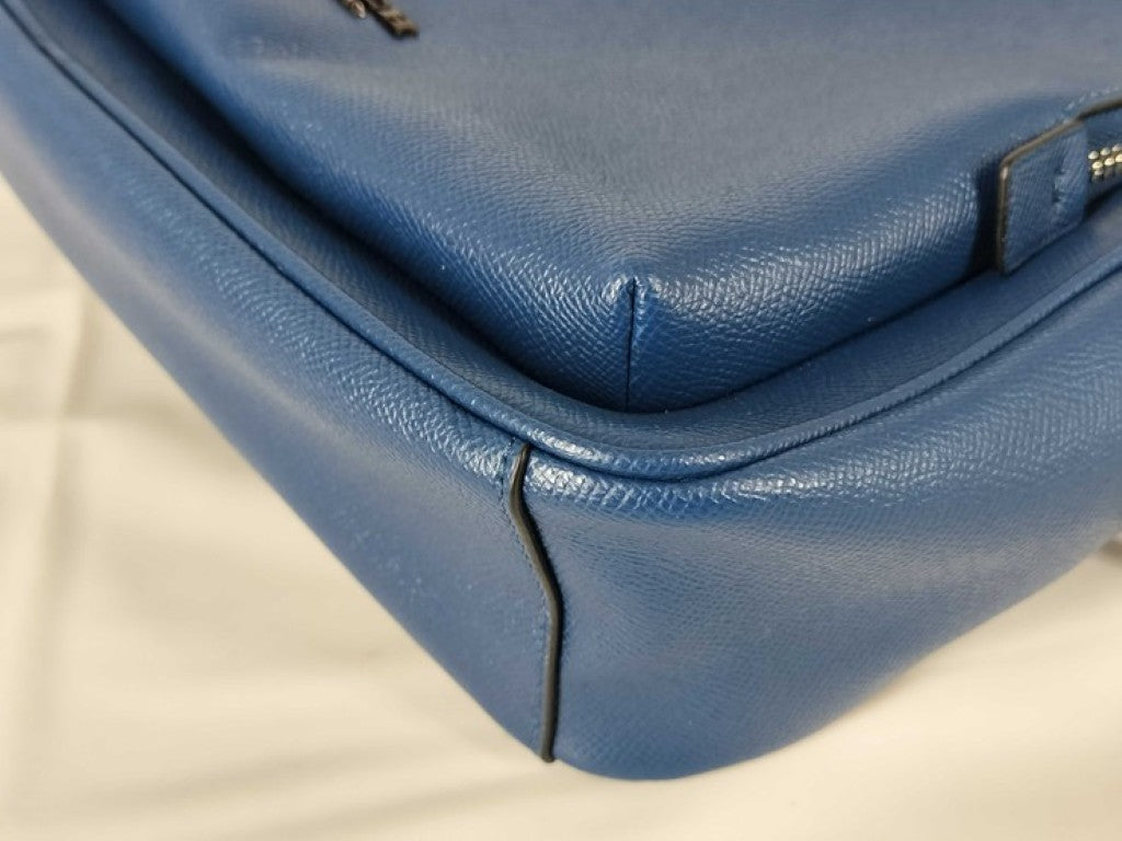 COACH コーチ リュックサック ケネディ 54857 ブルー系 レザー メンズ バックパック シルバー金具 美品