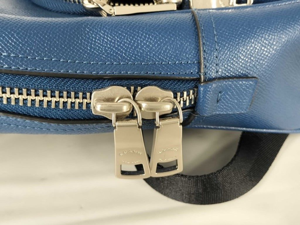 COACH コーチ リュックサック ケネディ 54857 ブルー系 レザー メンズ バックパック シルバー金具 美品