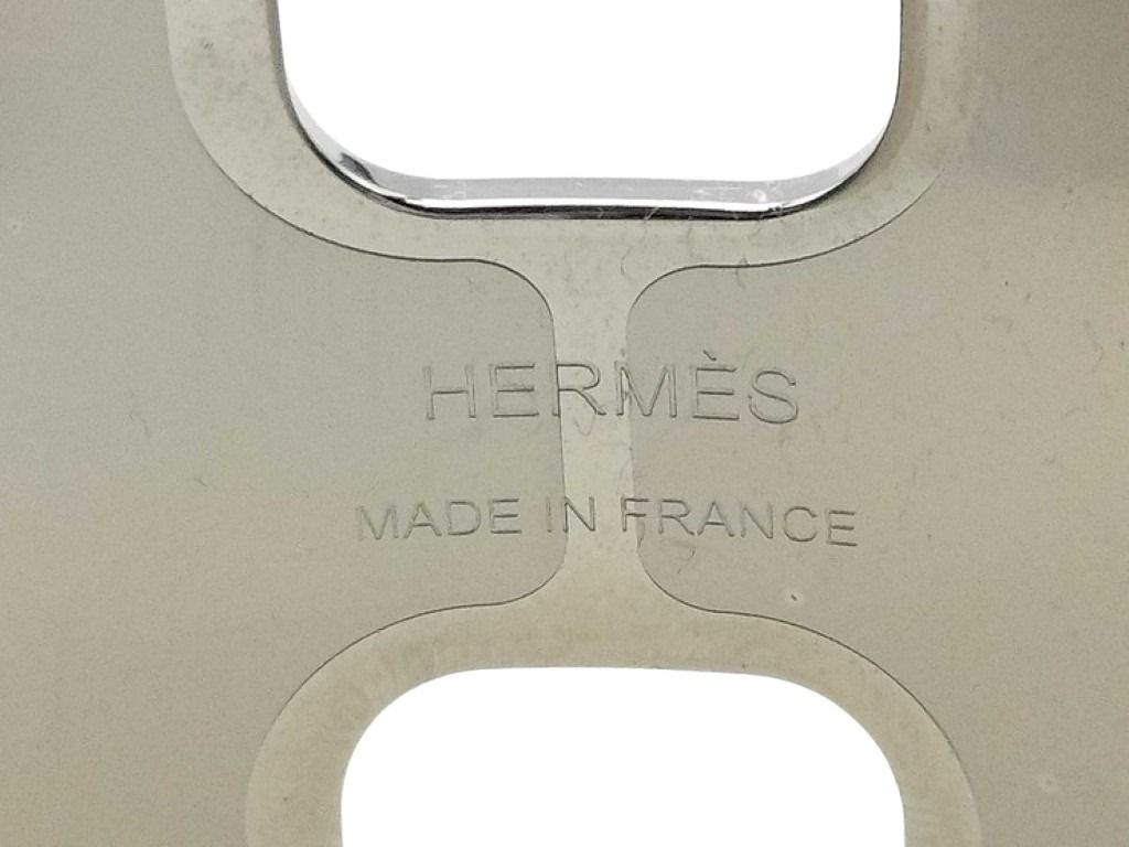 HERMES エルメス ブレスレット オランプ バングル ブラウン シルバー系 メタル レディース 新品未使用展示品
