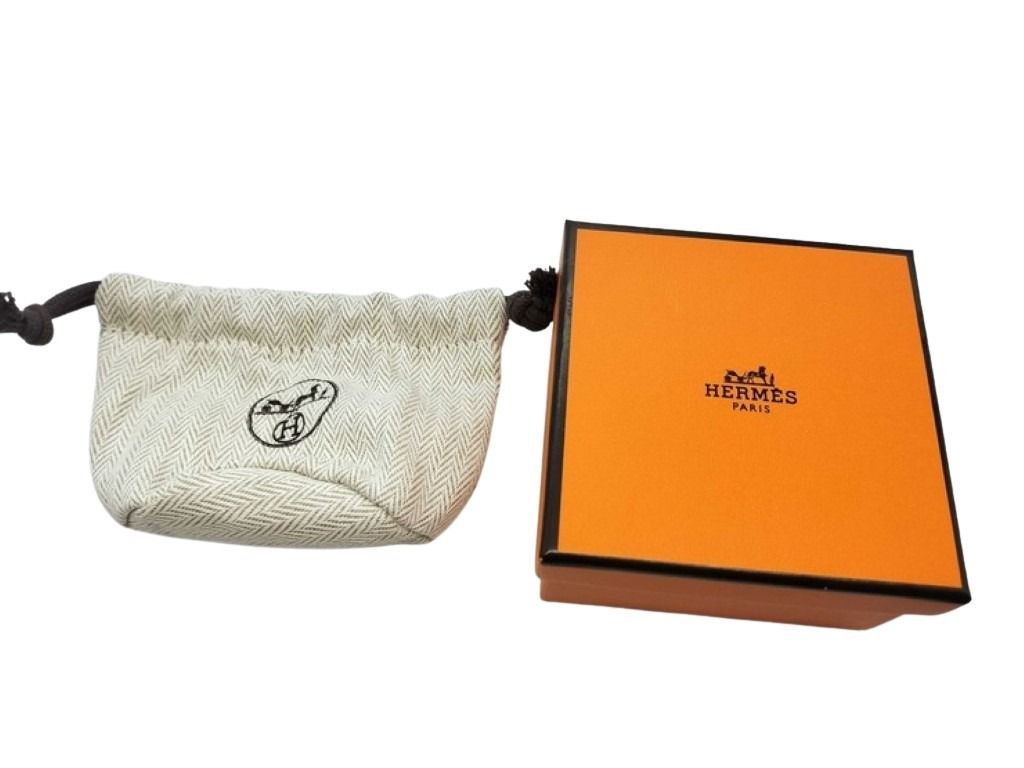 HERMES エルメス ブレスレット オランプ バングル ブラウン シルバー系 メタル レディース 新品未使用展示品