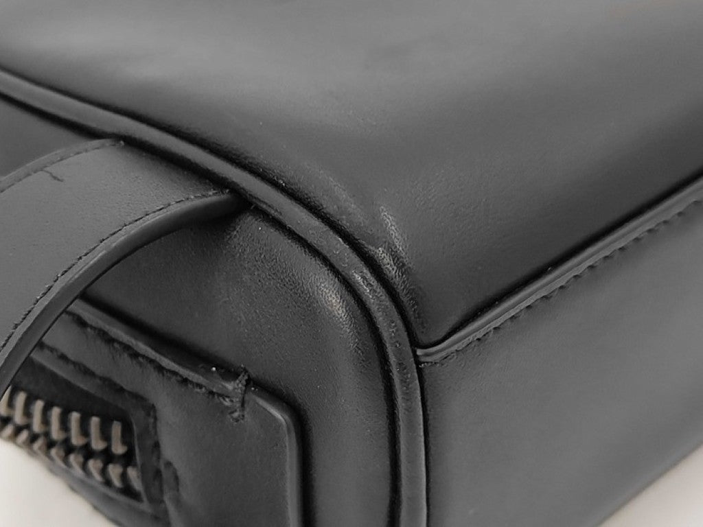 COACH コーチ セカンドバッグ スモール トラベル キット CAT30 ブラック系 レザー メンズ 美品