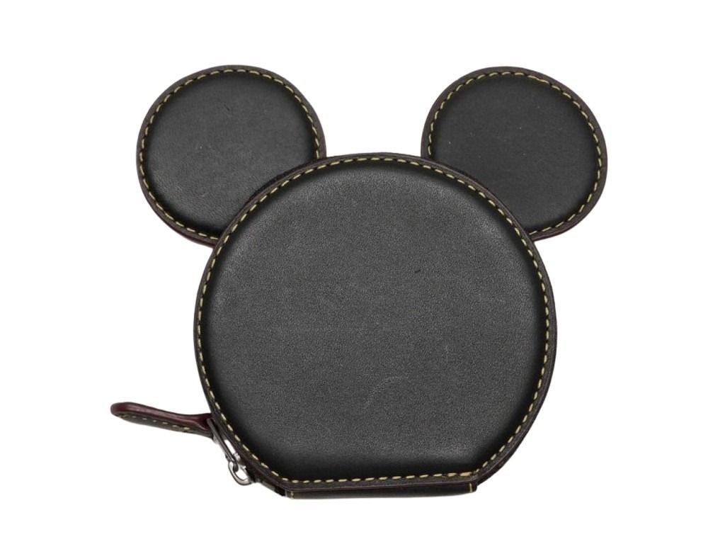 COACH コーチ コインケース ディズニーコラボコインケース F59071 ブラック系 レザー レディース ミッキーモチーフ 美品