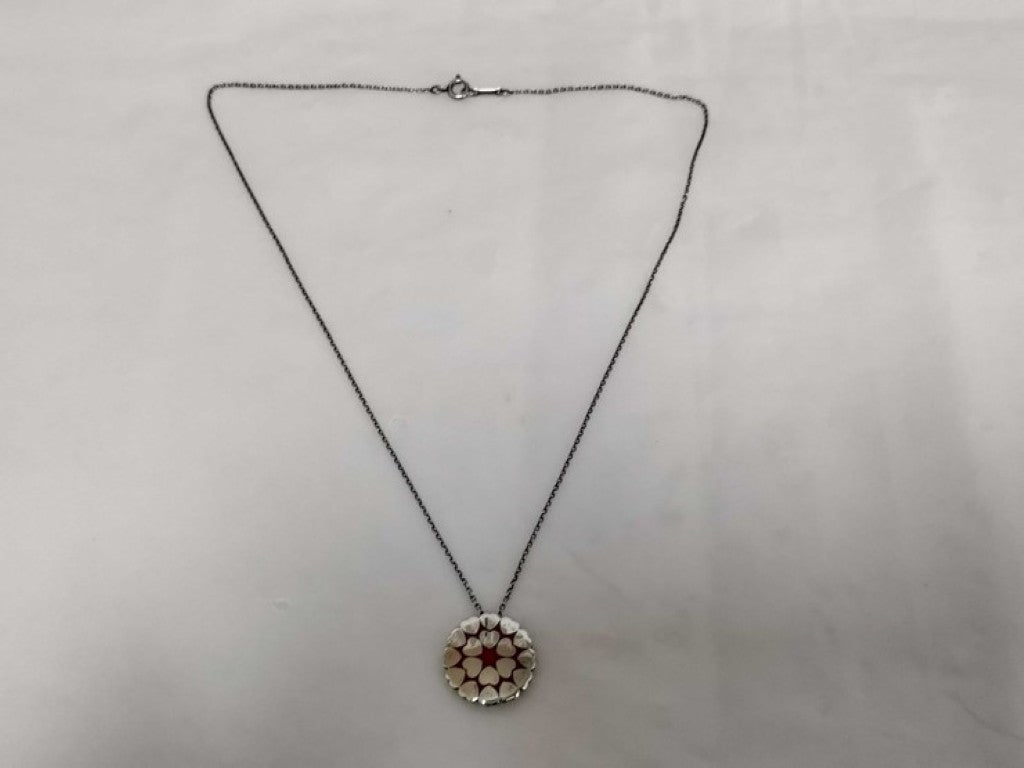 Tiffany&Co. ティファニー ネックレス パロマピカソ クラウンオブハート シルバー レッド系 SV925 レディース 美品