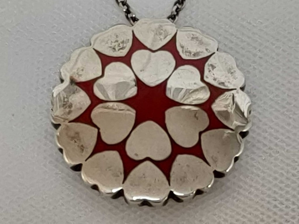 Tiffany&Co. ティファニー ネックレス パロマピカソ クラウンオブハート シルバー レッド系 SV925 レディース 美品