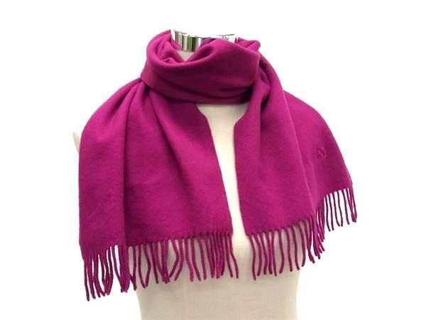 BURBERRY バーバリー マフラー パープル カシミヤ100％ レディース 美品