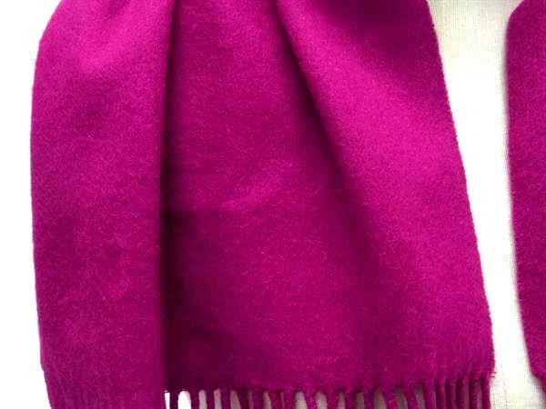 BURBERRY バーバリー マフラー パープル カシミヤ100％ レディース 美品