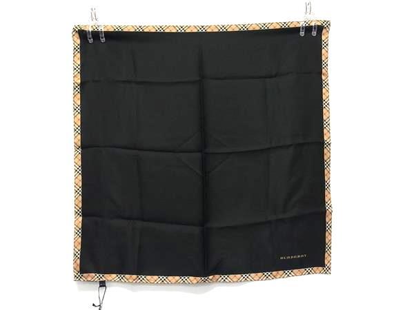 BURBERRY バーバリー スカーフ ポケットチーフ ZHG02 129 09 ブラック マルチカラー シルク100% レディース ノバチェック ハンカチーフ 超美品