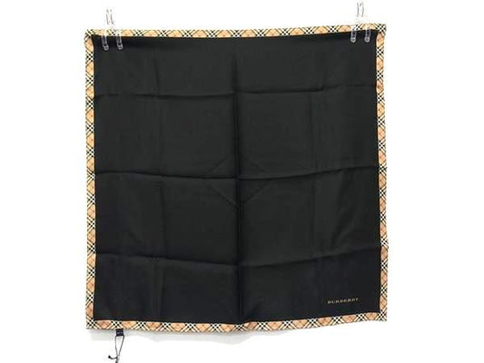 BURBERRY バーバリー スカーフ ポケットチーフ ZHG02 129 09 ブラック マルチカラー シルク100% レディース ノバチェック ハンカチーフ 超美品