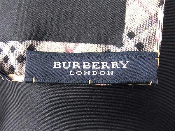 BURBERRY バーバリー スカーフ ポケットチーフ ZHG02 129 09 ブラック マルチカラー シルク100% レディース ノバチェック ハンカチーフ 超美品