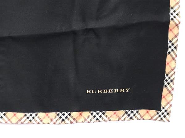 BURBERRY バーバリー スカーフ ポケットチーフ ZHG02 129 09 ブラック マルチカラー シルク100% レディース ノバチェック ハンカチーフ 超美品