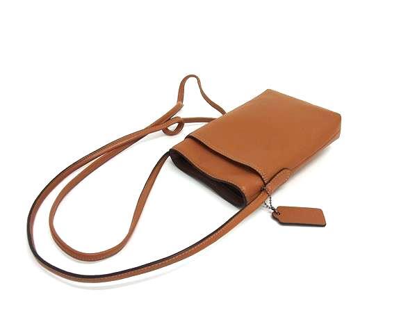 COACH コーチ ショルダーバッグ ハドソン フォーン ランヤード CB910 ブラウン系 レザー メンズ ポシェット 超美品