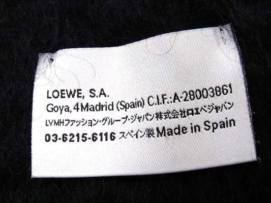 LOEWE ロエベ マフラー アナグラム ブラック モヘヤ50％×ウール48％×ナイロン×2％ レディース フリンジ 美品