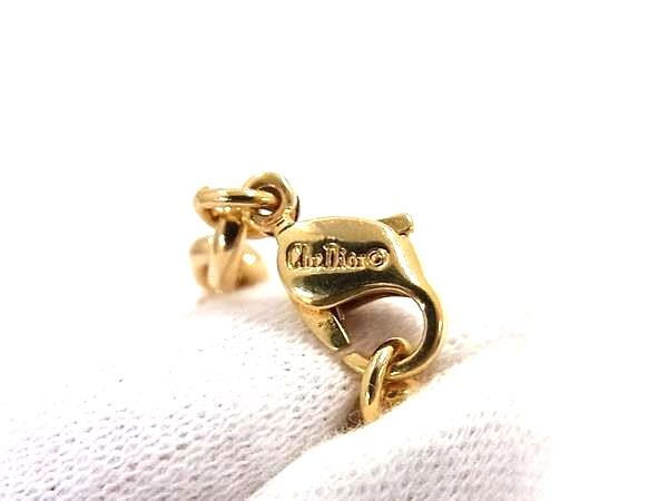 ChristianDior クリスチャンディオール ネックレス ゴールド メタル レディース リボン エンブレム ペンダント 超美品