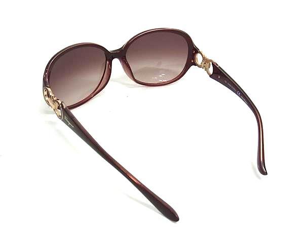 Salvatore Ferragamo フェラガモ サングラス ダブルガンチーニ SF601S レッド ボルドーグラデーション プラスチック レディース ゴールド金具 美品