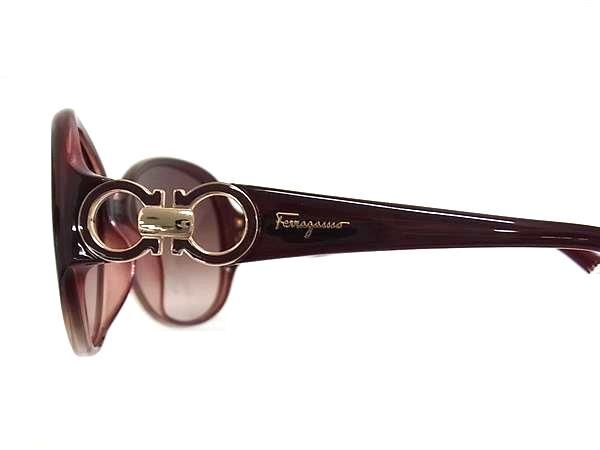 Salvatore Ferragamo フェラガモ サングラス ダブルガンチーニ SF601S レッド ボルドーグラデーション プラスチック レディース ゴールド金具 美品