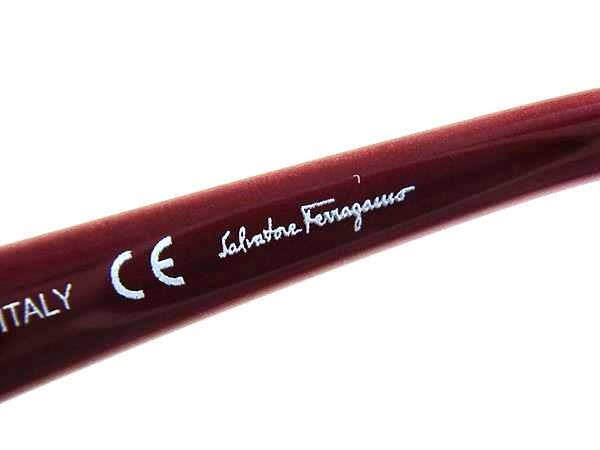 Salvatore Ferragamo フェラガモ サングラス ダブルガンチーニ SF601S レッド ボルドーグラデーション プラスチック レディース ゴールド金具 美品