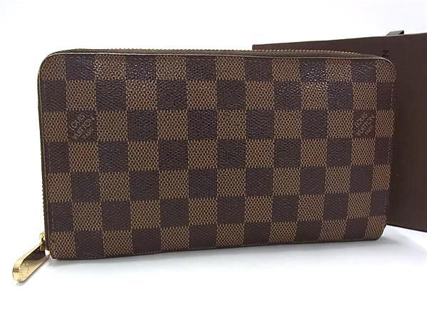 LOUIS VUITTON ルイヴィトン 長財布 ジッピー オーガナイザー N60003 エベヌ（ブラウン） ダミエ メンズ ラウンドファスナー 二つ折り ゴールド金具