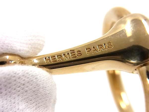 HERMES エルメス スカーフリング モールドゥ ゴールド メタル レディース ホースビット 美品