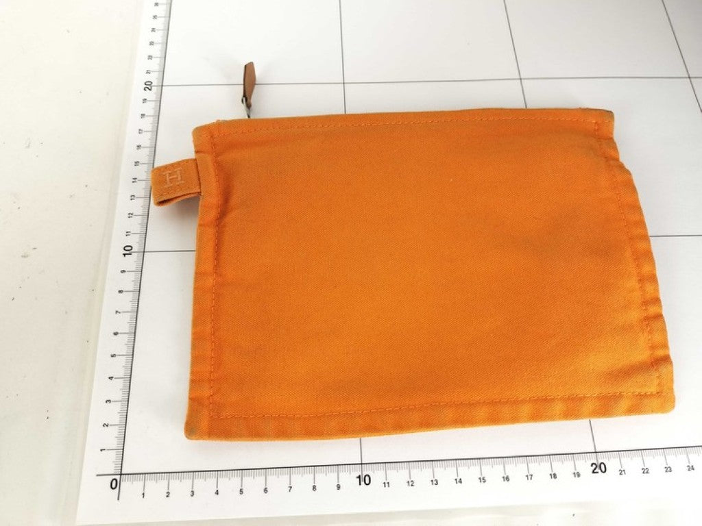 HERMES エルメス ポーチ ボラボラ オレンジ系 キャンバス ユニセックス 美品