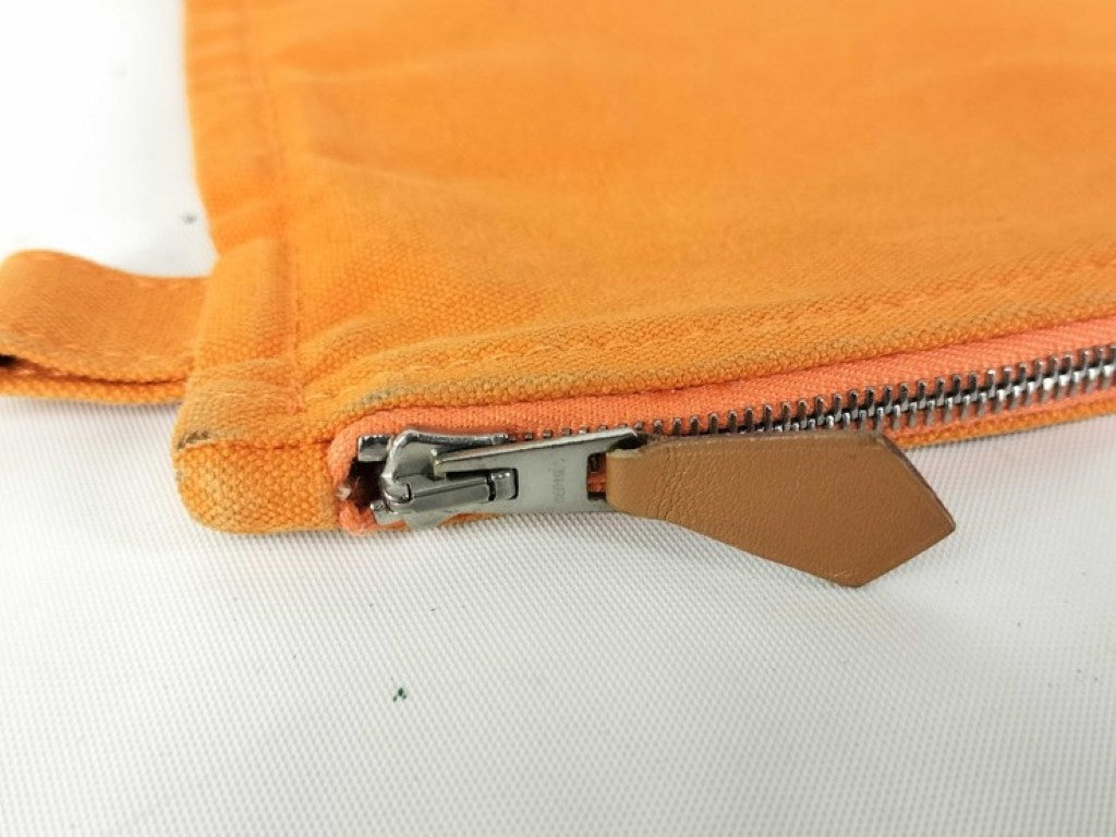 HERMES エルメス ポーチ ボラボラ オレンジ系 キャンバス ユニセックス 美品