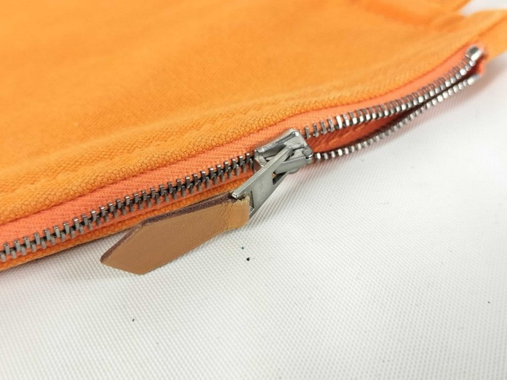 HERMES エルメス ポーチ ボラボラ オレンジ系 キャンバス ユニセックス 美品