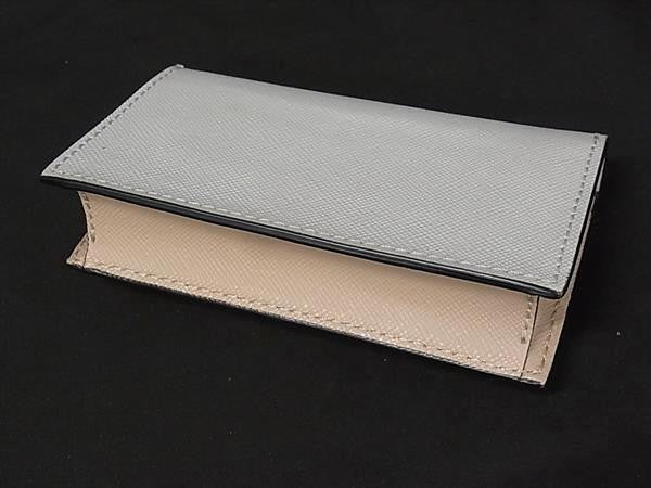 MARNI マルニ カードケース PFM0T05U21LV520 グレー×レッド系 レザー レディース 美品