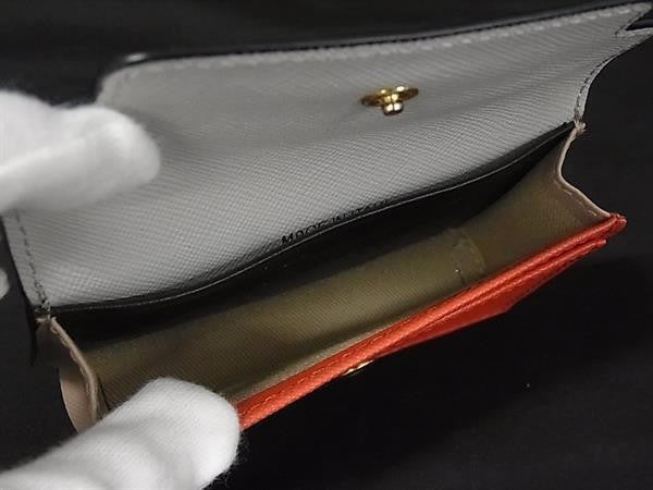 MARNI マルニ カードケース PFM0T05U21LV520 グレー×レッド系 レザー レディース 美品