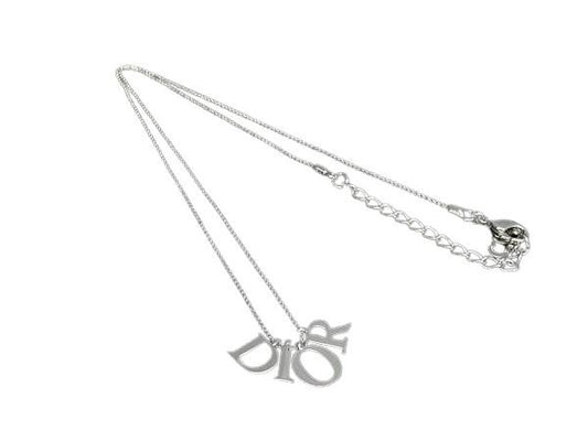 ChristianDior ディオール ネックレス シルバー系 メタル レディース ロゴ 美品