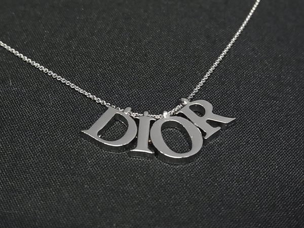 ChristianDior ディオール ネックレス シルバー系 メタル レディース ロゴ 美品