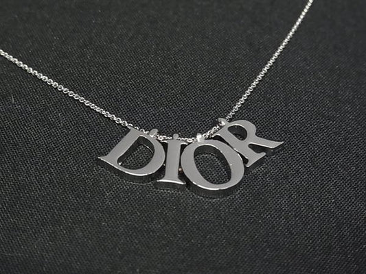 ChristianDior ディオール ネックレス シルバー系 メタル レディース ロゴ 美品