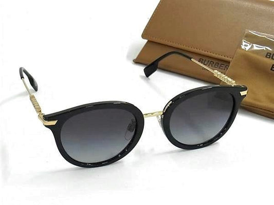 BURBERRY バーバリー サングラス B 4398-D ブラック系×ゴールド系×レンズ ブラックグラデーション系 ユニセックス ロゴ ボストンシェイプ 美品