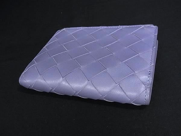 BOTTEGA VENETA ボッテガヴェネタ 二つ折り財布 イントレチャート 742330 パープル系 レザー ユニセックス シルバー金具 美品