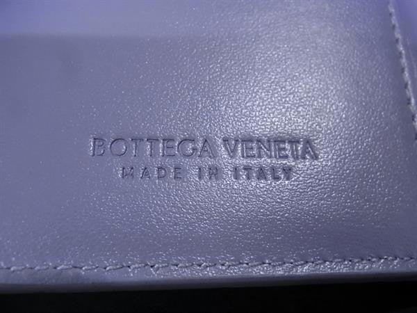 BOTTEGA VENETA ボッテガヴェネタ 二つ折り財布 イントレチャート 742330 パープル系 レザー ユニセックス シルバー金具 美品