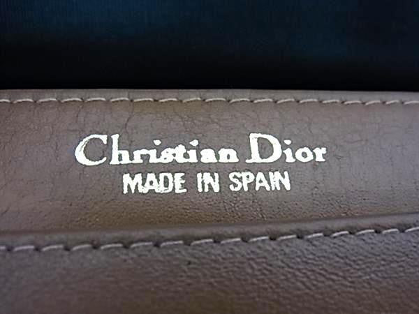 ChristianDior ディオール 長財布 ブラウン系 PVCレザー レディース ヴィンテージ ハニカム柄 がま口 二つ折り 美品