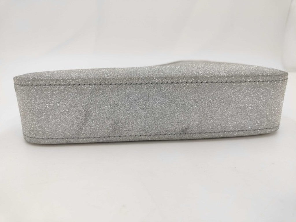 BALENCIAGA バレンシアガ クラッチバッグ トライアングル グリッター 476976 シルバー系 レザー レディース ラメ セカンドバッグ 美品