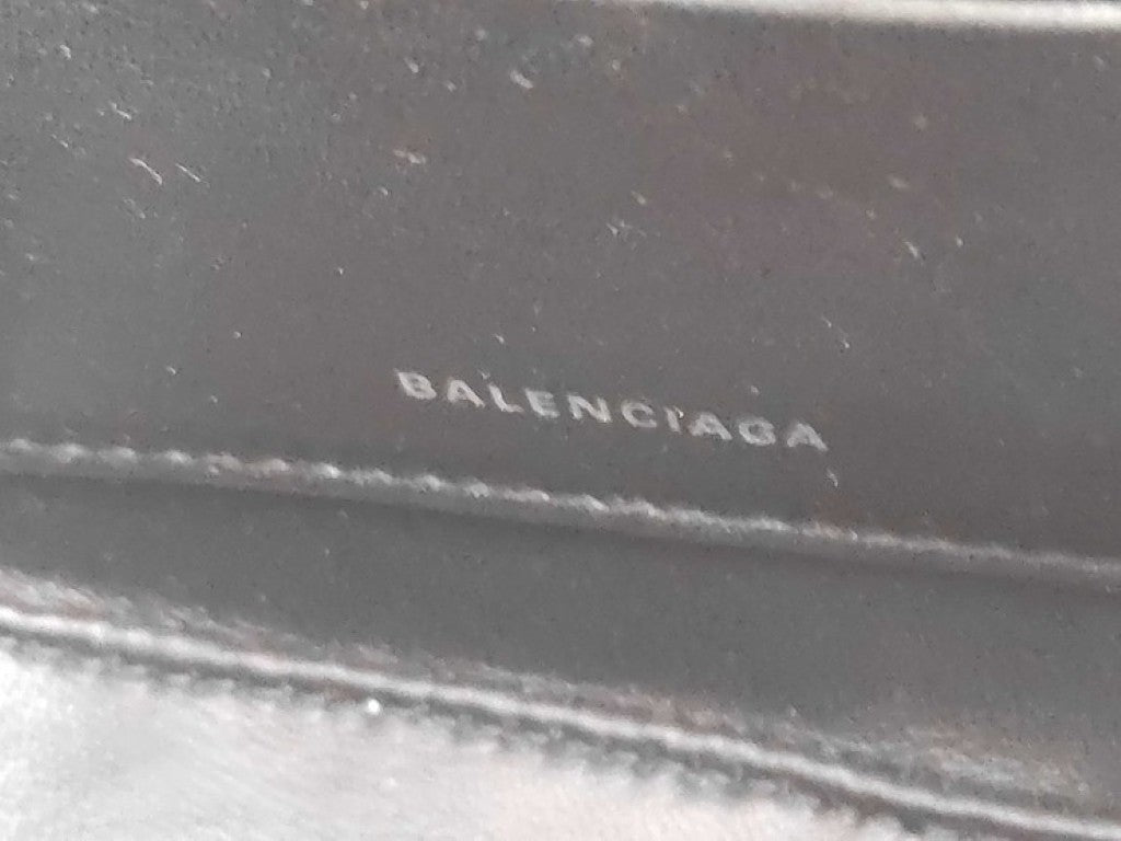 BALENCIAGA バレンシアガ クラッチバッグ トライアングル グリッター 476976 シルバー系 レザー レディース ラメ セカンドバッグ 美品