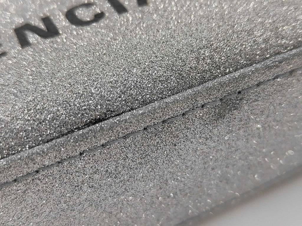 BALENCIAGA バレンシアガ クラッチバッグ トライアングル グリッター 476976 シルバー系 レザー レディース ラメ セカンドバッグ 美品