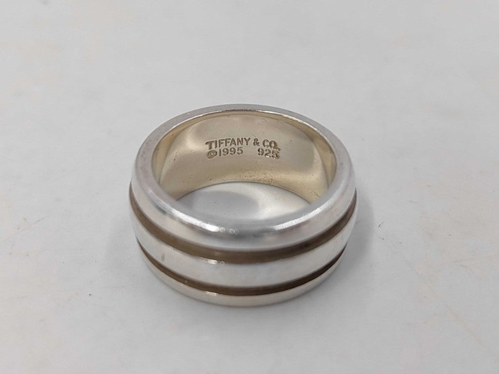 Tiffany&Co. ティファニー 指輪 グルーブドリング シルバー系 SV925 レディース リング 美品